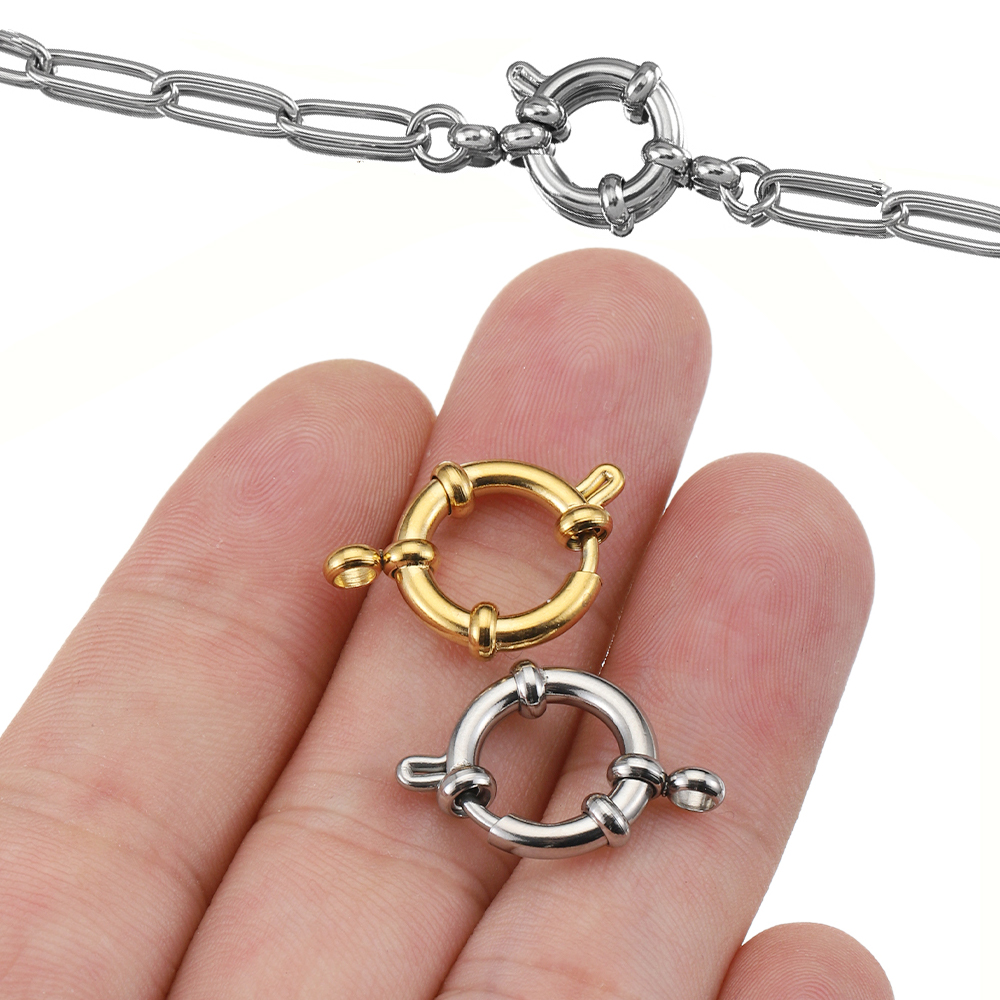 Circle Hook Set - 4pcs Stainless Steel Spring Clasps Round