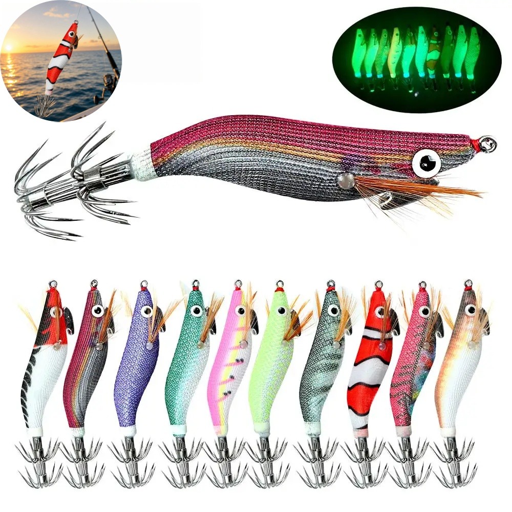 Luminous Squid Jig Lure Artifi - Saltwater Fishing Hook recension och pris